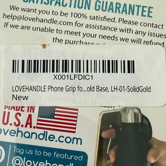 LoveHandle Gold Phone Grip - Picture 2 of 4
